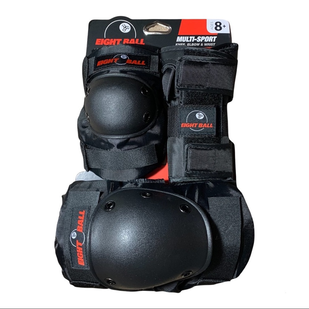 New Eight Ball By Triple Eight Multi-Sport Knee, Elbow, & Wrist Pads Age 8+